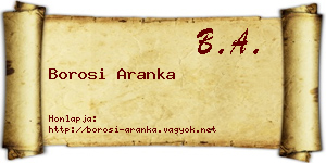 Borosi Aranka névjegykártya
